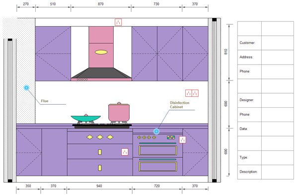 3-d kitchen design template