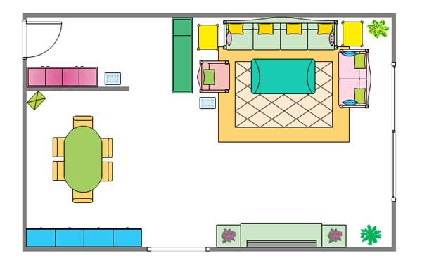 living room diagram template