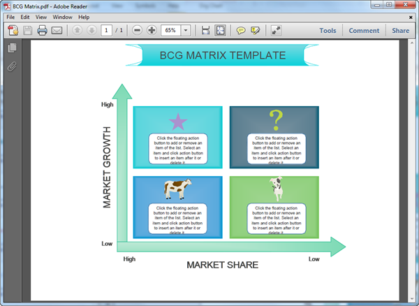 BCG Matrix Templates for PDF