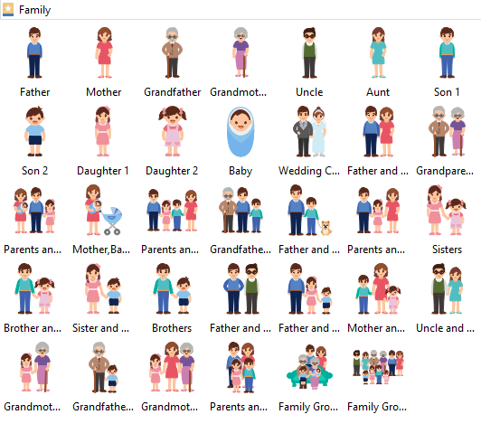 Family Clipart library Edraw