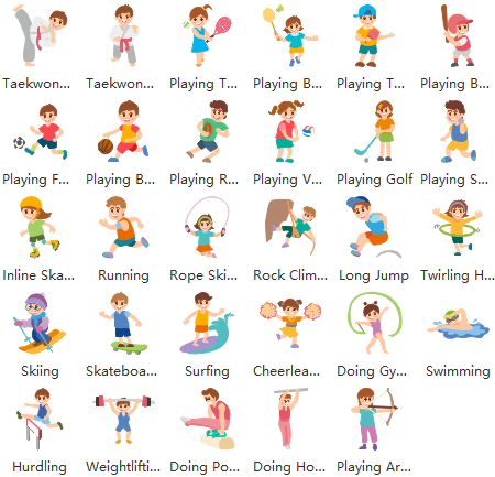 children playing sport clipart images
