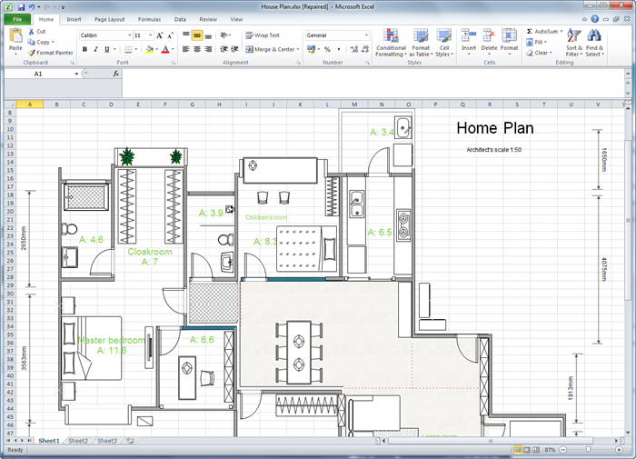 Create Floor Plan Diagram for Excel