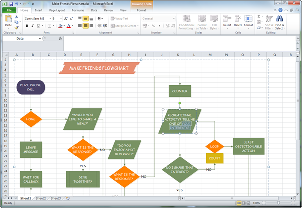create a flowchart in excel 2017 for mac