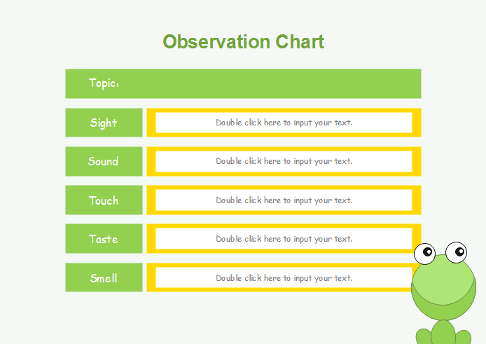 Grid and Matrix Graphic Organizer - Observation Chart