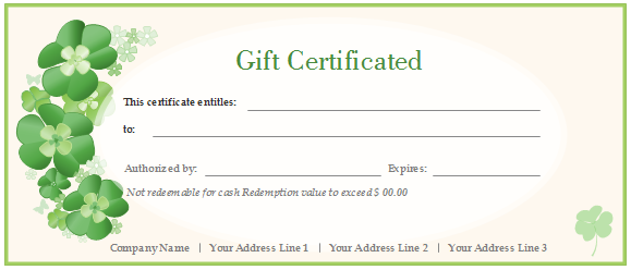 Gift Certificate Green Flowers