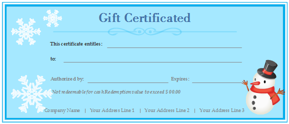 Gift Certificate Blue
