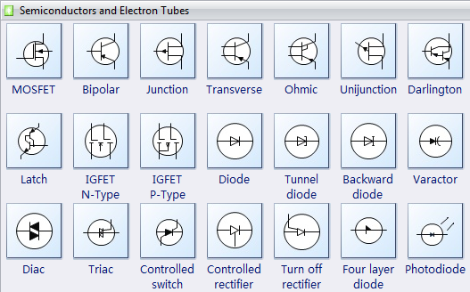 Símbolos para esquema eléctrico - Semiconductores