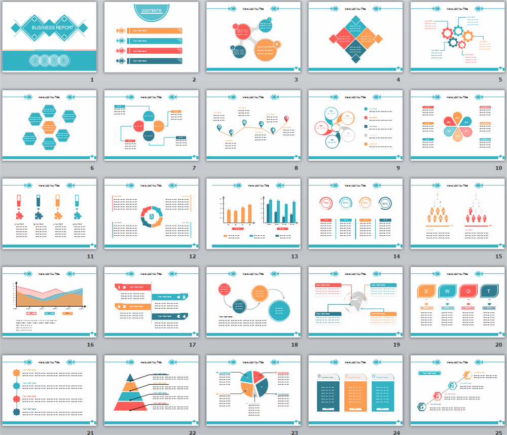 22 Editable PowerPoint Template Diagrams for illustrating Business