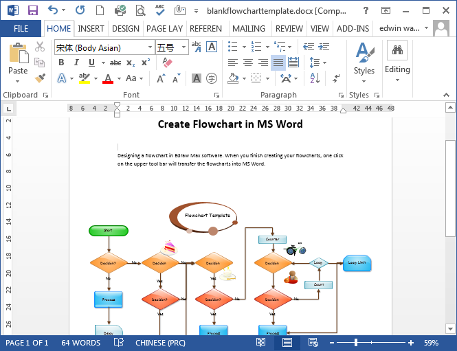 Microsoft Word Process Flow Chart Template