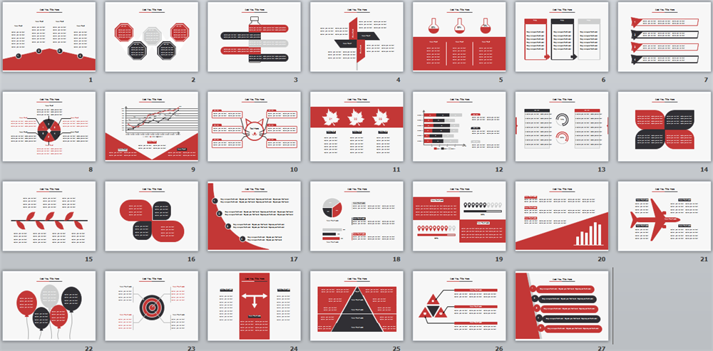 Red Background PPT Template 