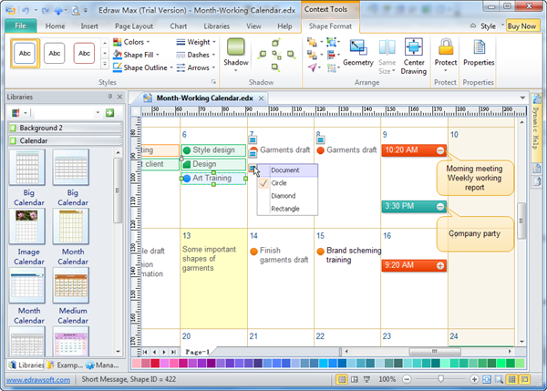 Calendar Software with Time Schedule Edraw