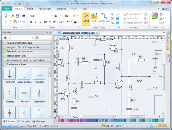 Draw circuit diagram free