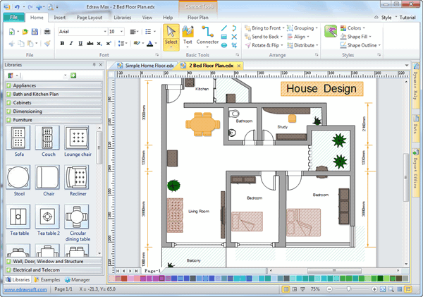 Easy House Design Software - Edraw