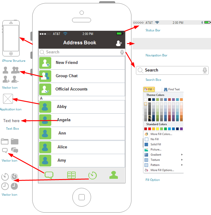 Create an iPhone Address Book UI Wireframe