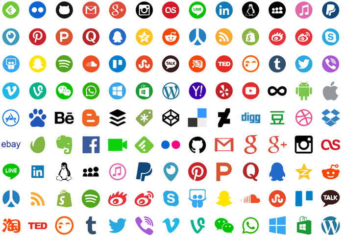 Iconos infográficos de redes sociales