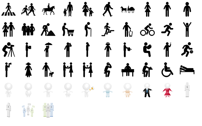 Icônes de pictogramme d'activité des personnes