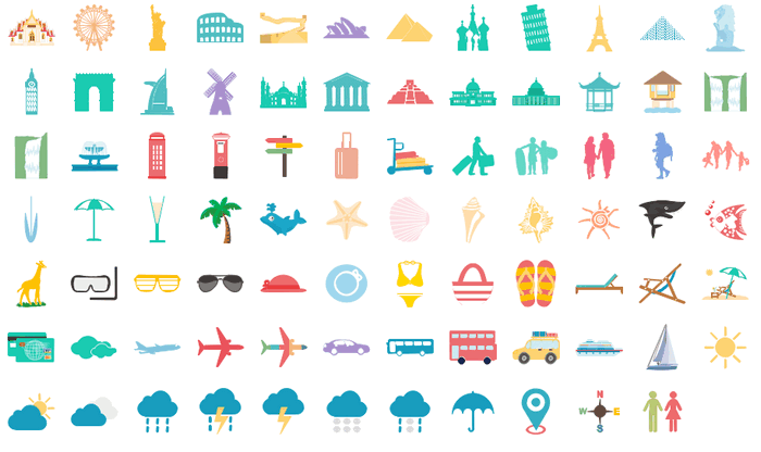 Various Travel and Tourism Infographic Elements - Free Download