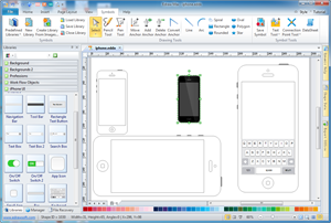 Wireframe de l'interface utilisateur de l'iPhone