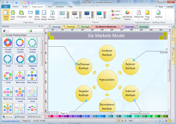 Simple Six Markets Model Maker - Make Great-looking Six Markets Model