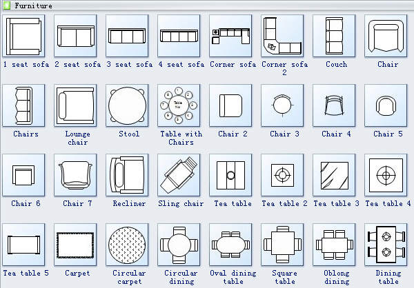 Floor Plan Design Symbols-Furniture