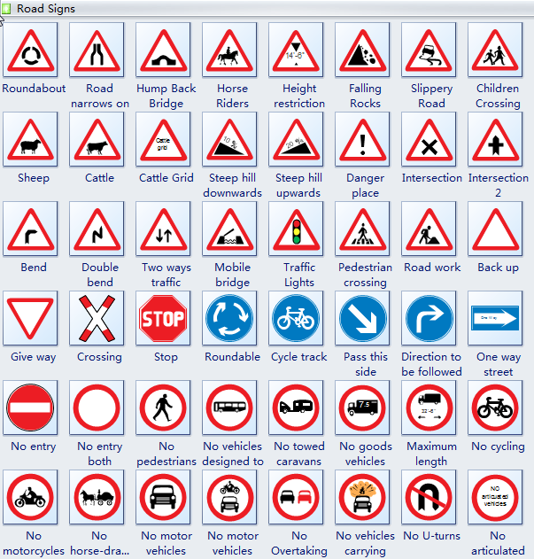 road signs and meanings