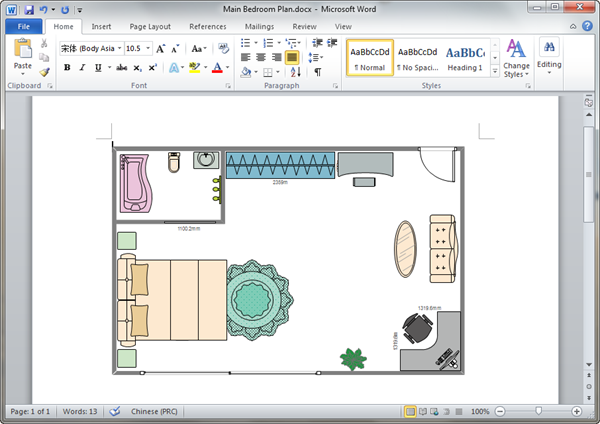 Bedroom Plan Templates for Word