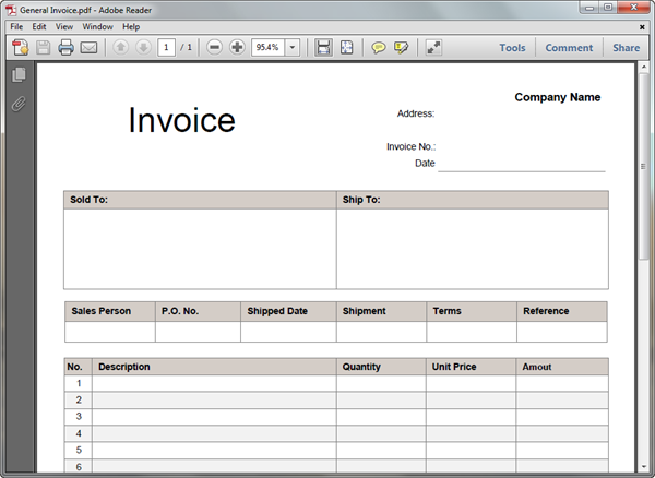 PDF Invoice Template