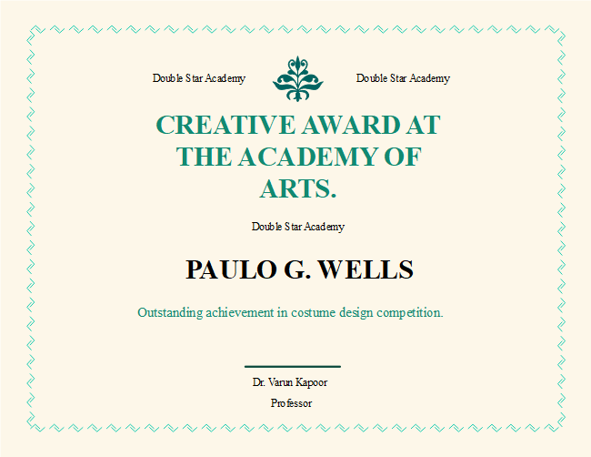 Academy Award Certificate Free Academy Award Certificate Templates