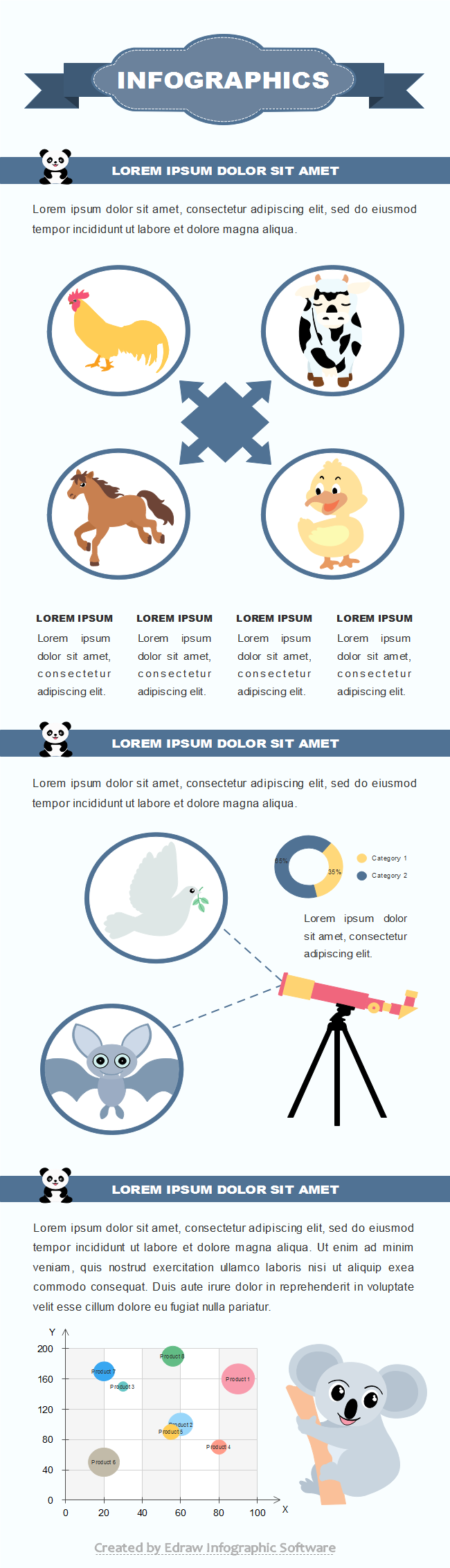 Animal Statistic Infographic Template