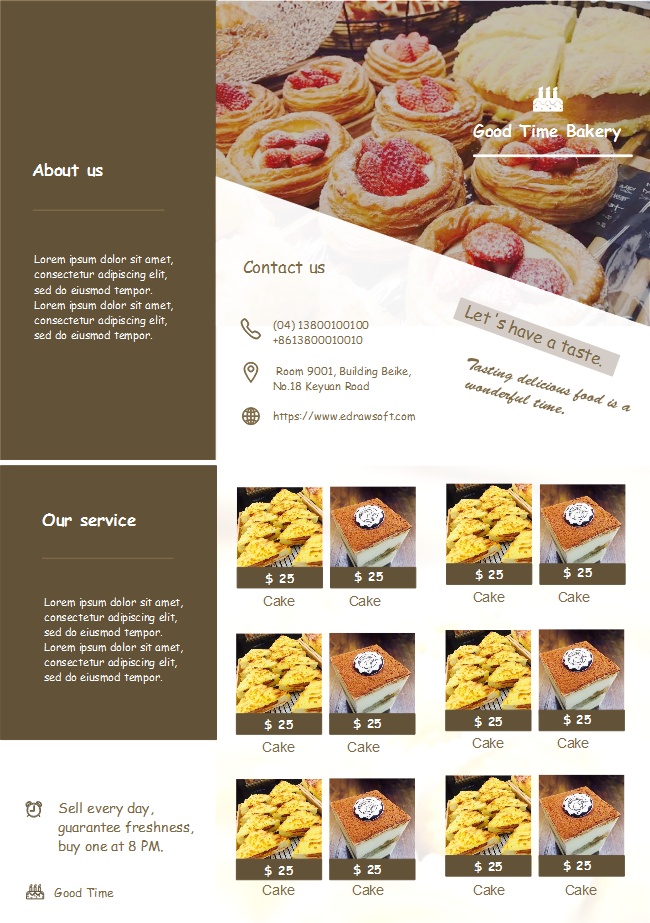 Cake Store Trifold Brochure Template | Brochure design creative, Trifold  brochure design, Brochure design layout
