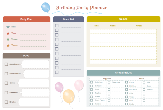 total party planner login