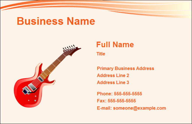 Business Card Music Free Business Card Music Templates