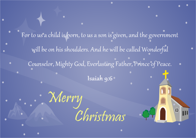 Christmas Card Bible Saying