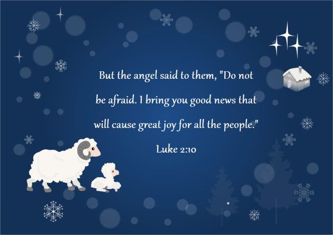 Cartão de Natal com Versos da Bíblia