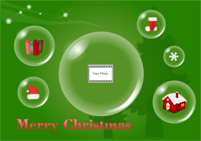 Foto della bolla della cartolina di Natale