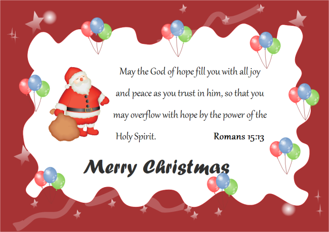 Tarjeta navideña con palabras de Dios