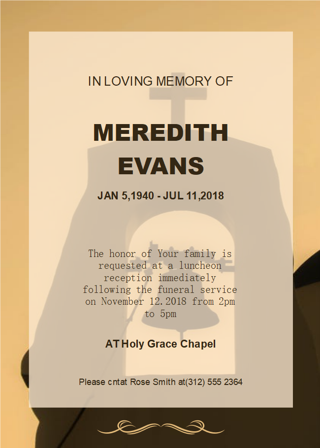 Free Church Background Funeral Invitation Templates