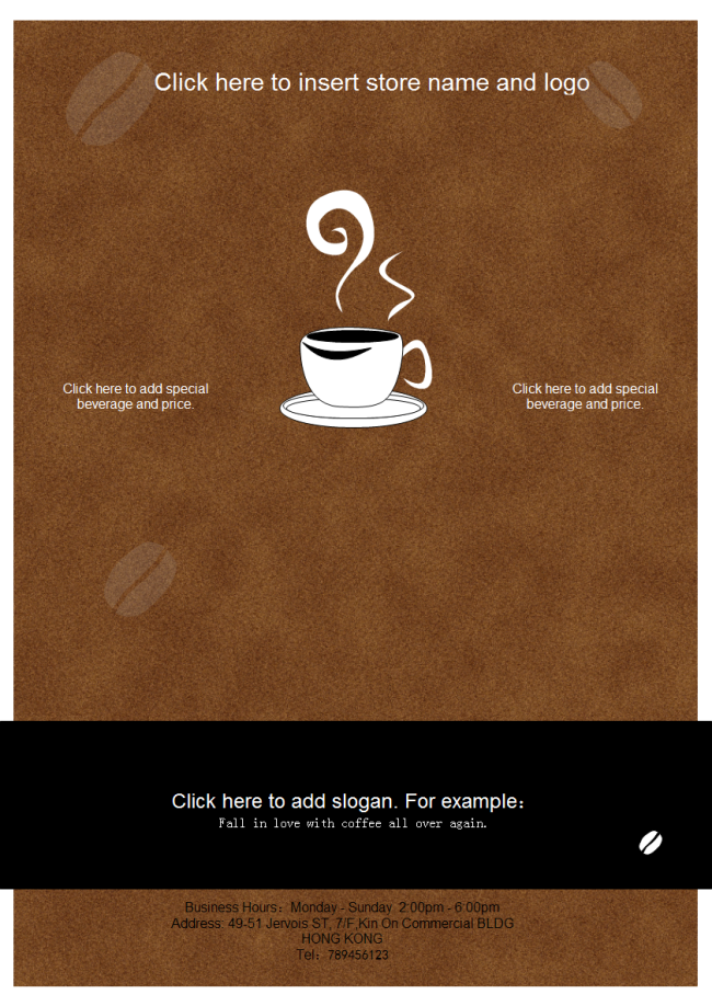 Coffee Shop Leaflet