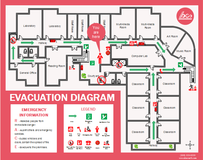 Free-Colored-Evacuation-Plan-Templates