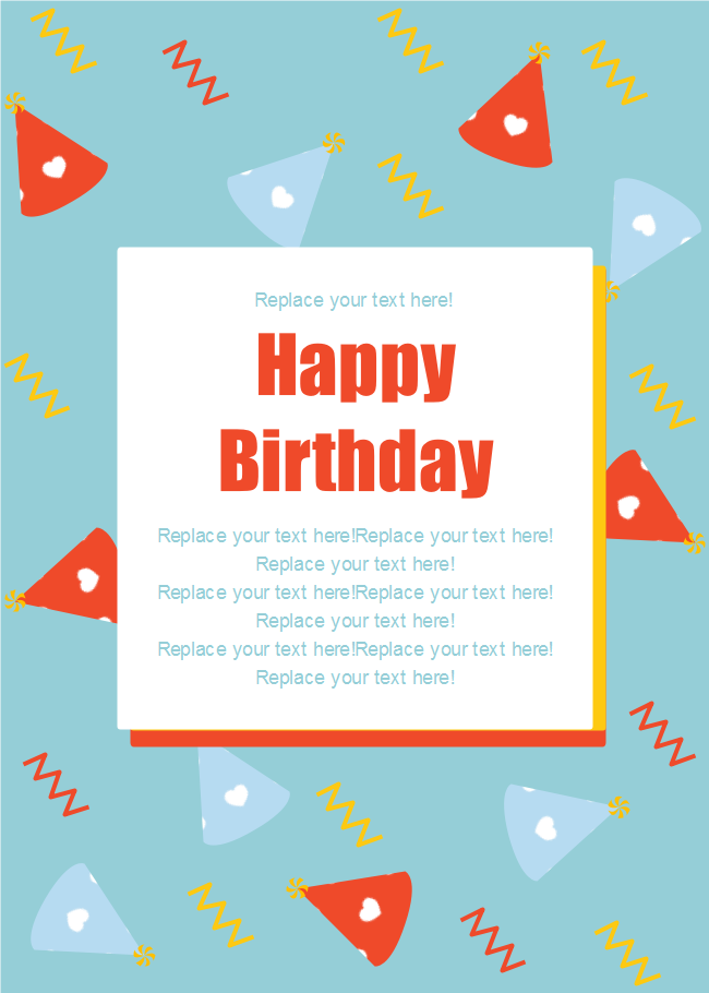 Free Colorful Wizard Hat Birthday Card Templates