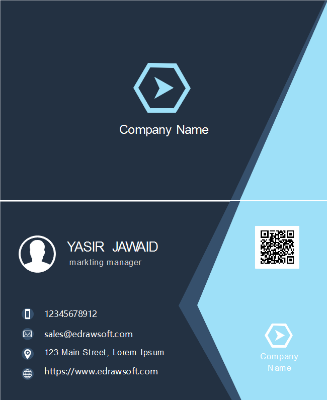 Light Blue Triangle Business Card