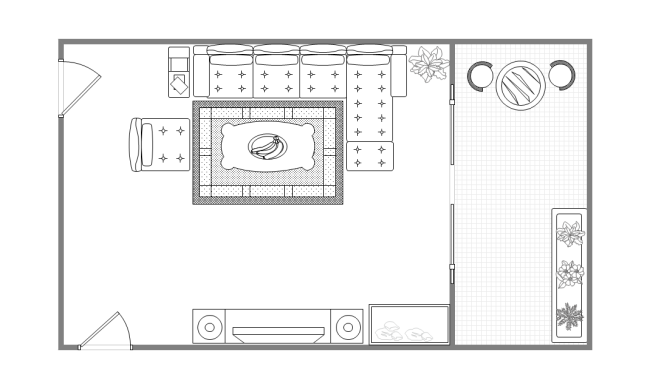 Drawing Room Layout with Balcony | Free Drawing Room ...