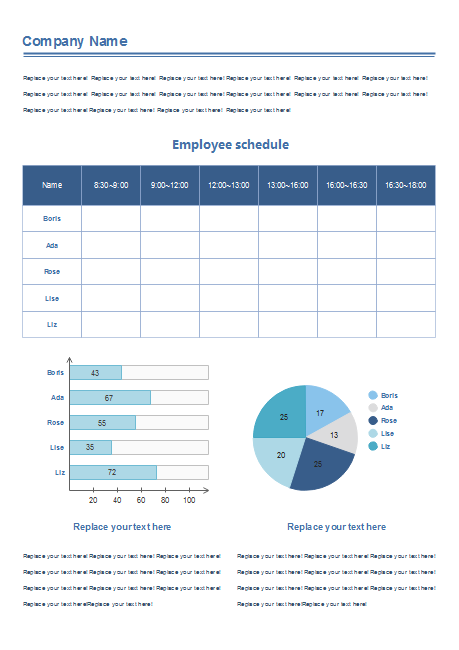 Formulario de horarios de los empleados