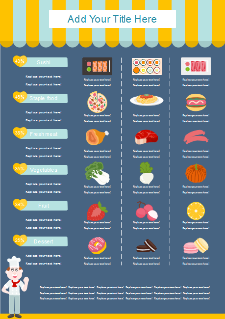 Cliparts de panadería en infografía de instrucción de alimentos