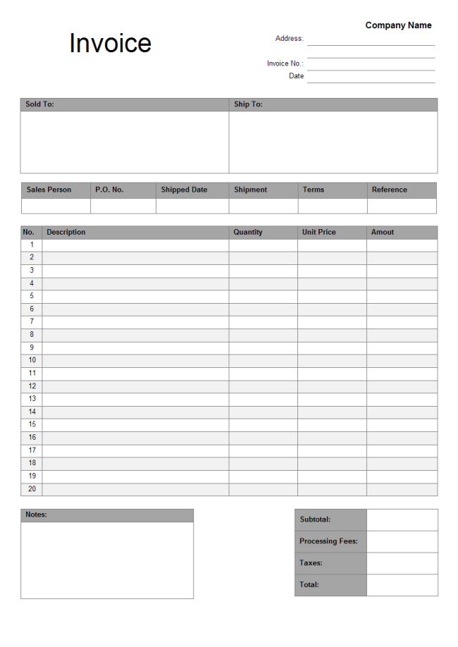 General Invoice | Free General Invoice Templates