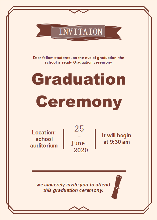 Graduation Ceremony Invitation Free Graduation Ceremony Invitation