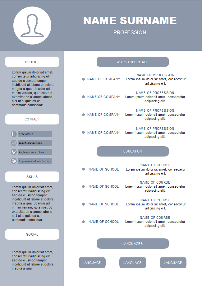 Grey Background Resume | Free Grey Background Resume Templates