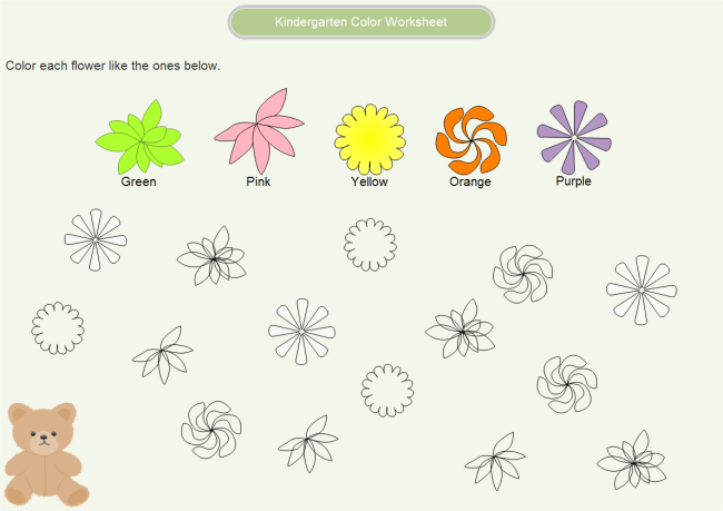 kindergarten color worksheet free kindergarten color worksheet templates