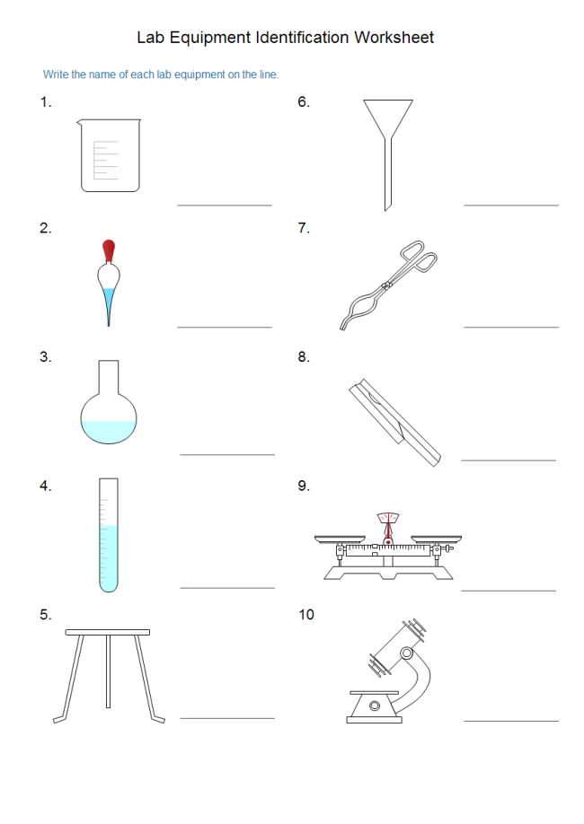 Lab Equipment Worksheet | Free Lab Equipment Worksheet Templates