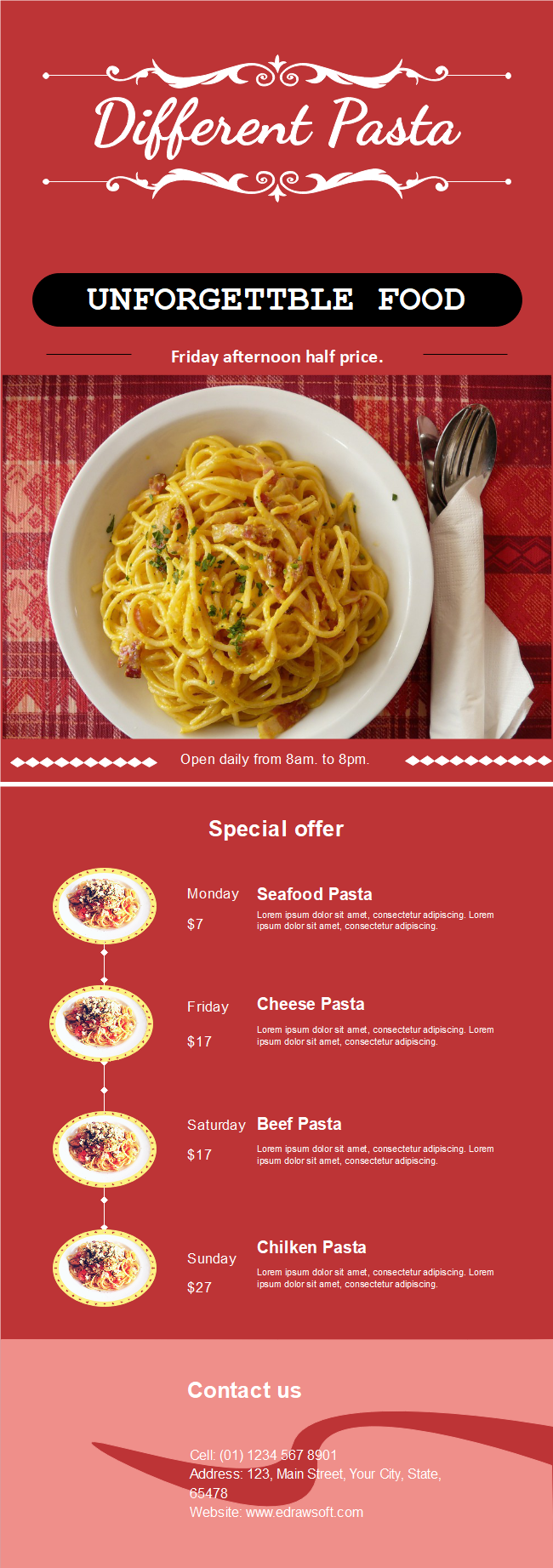 Pasta Restaurant Flyer